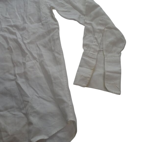 Victor Talbots Men White Double Ply Cotton Textured Shirt Size 41 16 French Cuff - Picture 3 of 12